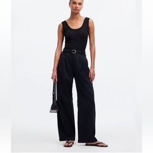 NWT Madewell The Harlow Wide Leg Pants Black Size 12